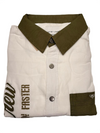 Men’s Premium Off-White Casual Shirt with Olive Collar & Pocket Detail