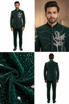 Men’s Emerald Green Embroidered Jodhpuri Suit Set