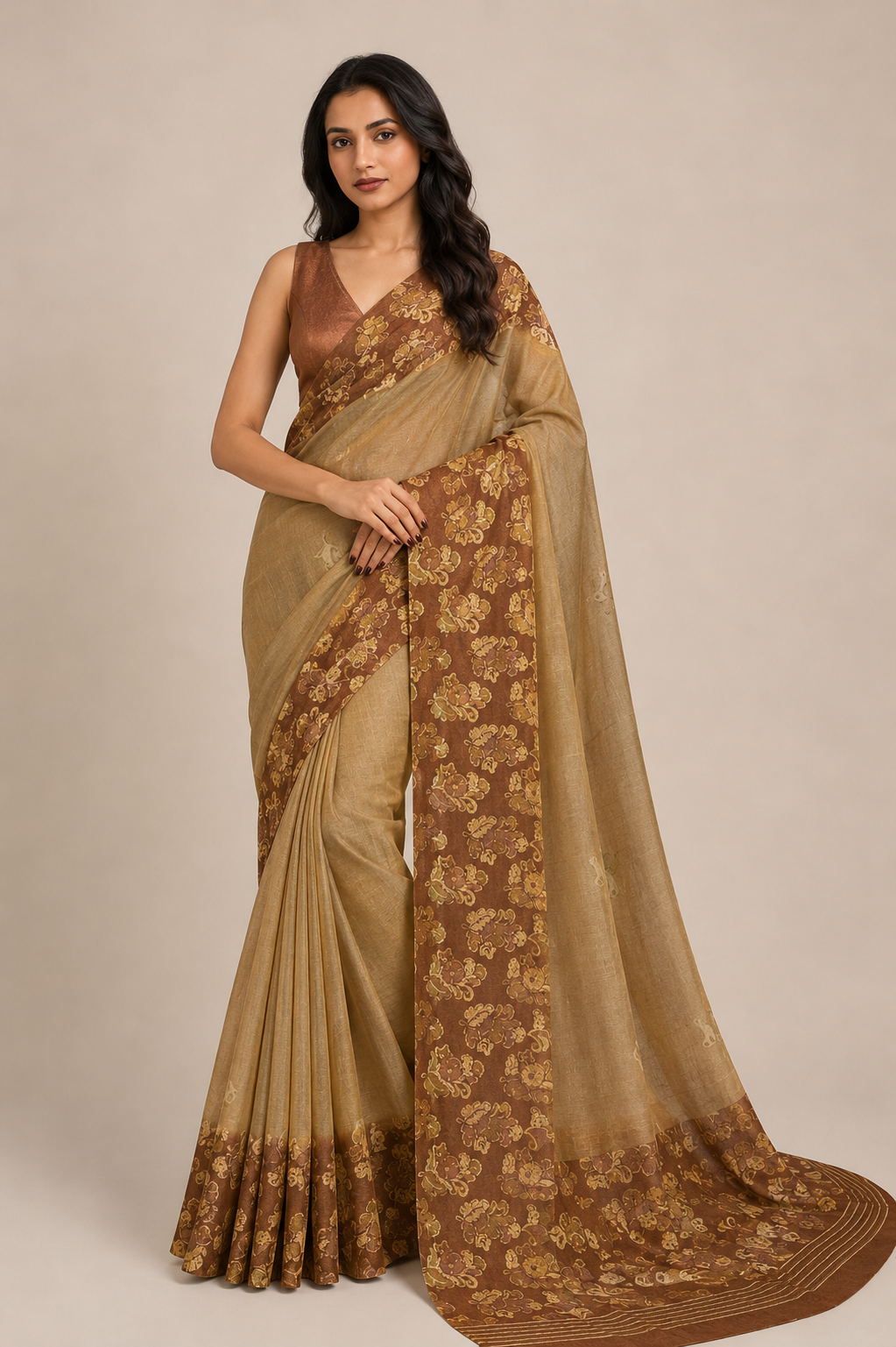 Women’s Floral Print Saree