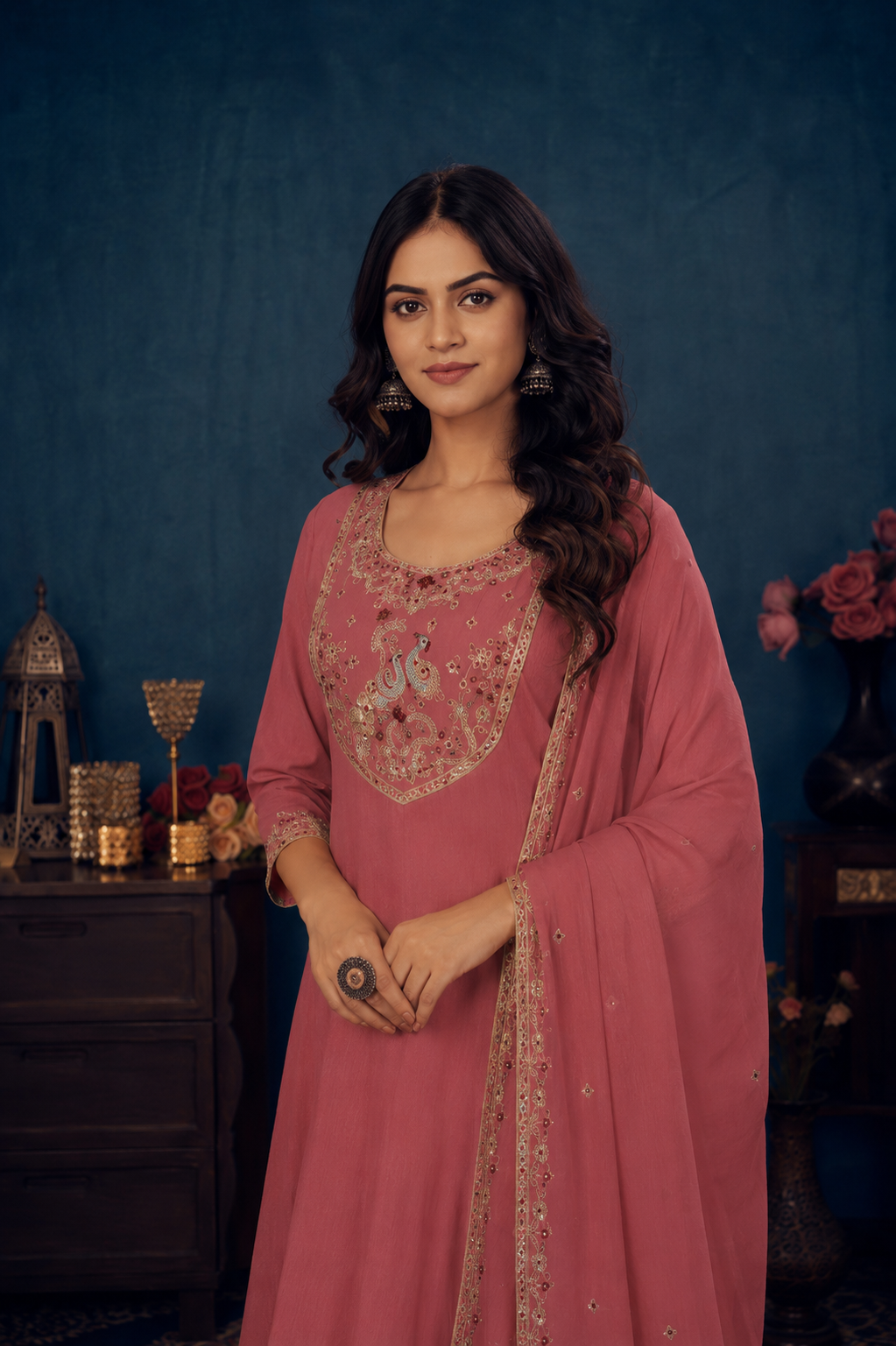 Embroidered Kurta Pant & Dupatta Set