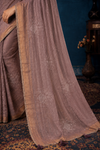 Elegant Mauve Designer Saree with Delicate Floral Weave