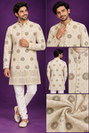 Ivory Embroidered Festive Kurta for Men