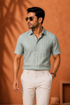 Men's  Striped Half Sleeve Casual Shirt
