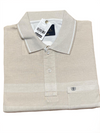 Men's Premium Beige Gradient Striped Polo T-Shirt