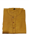 Women's Mustard Cotton Blend Kurti & Printed Straight Pant Co-ord Set