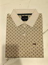 Men's Premium Beige Printed Polo T-Shirt | Soft Cotton Blend | Smart Wear