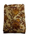 Ivory Beige Floral Printed Flared Maxi Dress