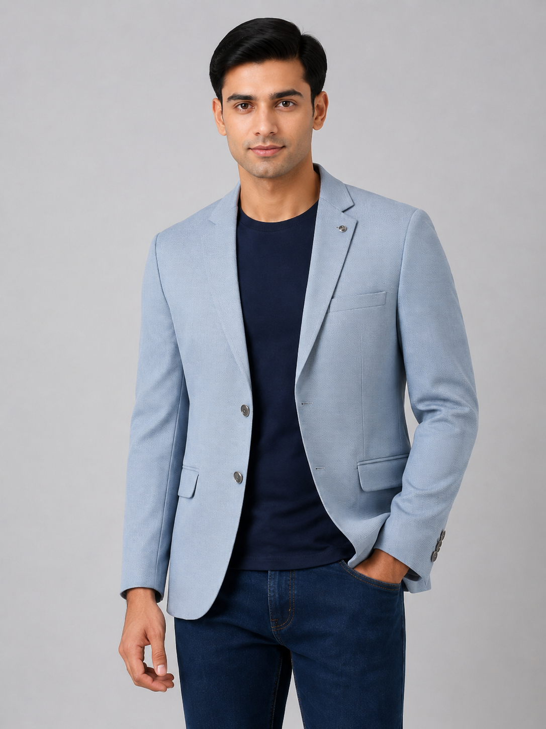 Sky Blue Premium Casual Blazer for Men