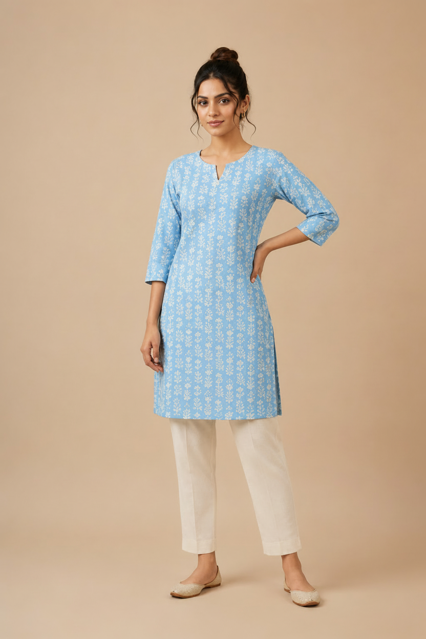 Women’s  Printed Straight Kurti