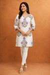 Lavender Bloom Printed Cotton Kurti for Women