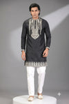 Black Embroidered Festive Kurta Set