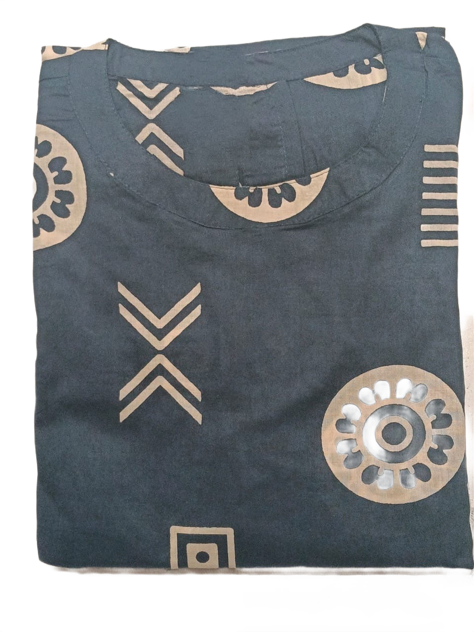 Teal Blue Printed Sleeveless Kurta with Palazzo Pants Set Cotton Co-ord Set