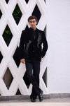 Black Velvet Embellished Indo-Western Suit