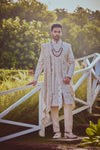 Ivory Embroidered Royal Groom Sherwani Set