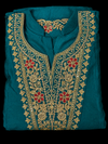 Elegant Teal Embroidered Anarkali Suit Set with Pink Dupatta