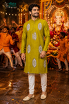 Mehendi Green Printed Festive Kurta