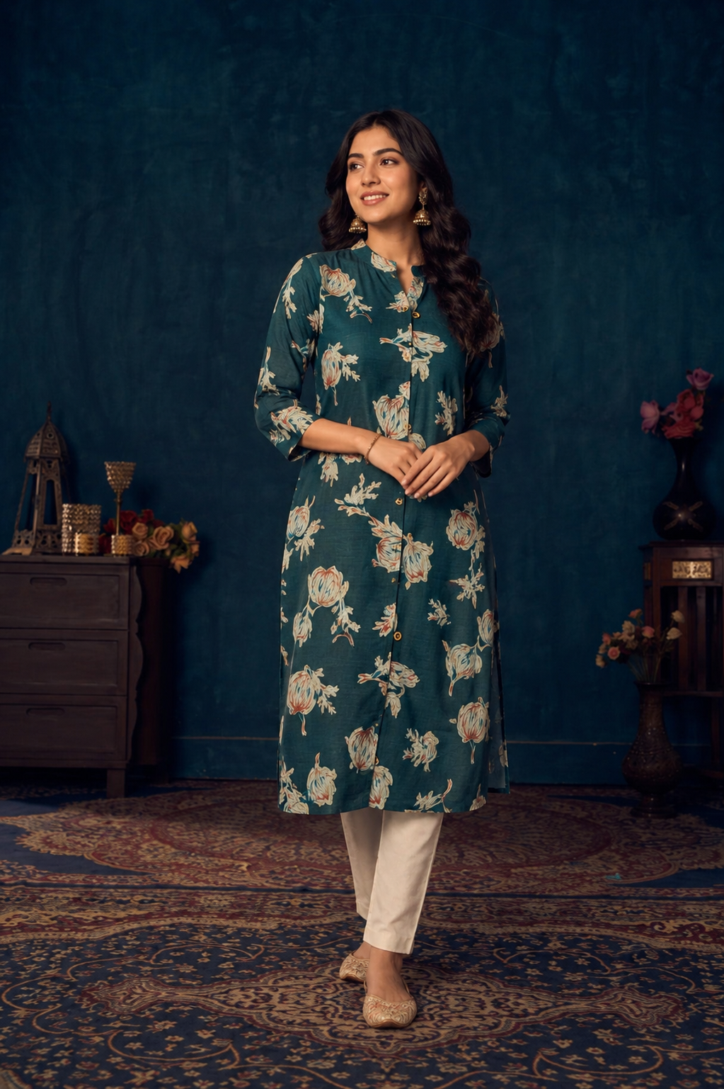 Elegant Floral Printed Kurti