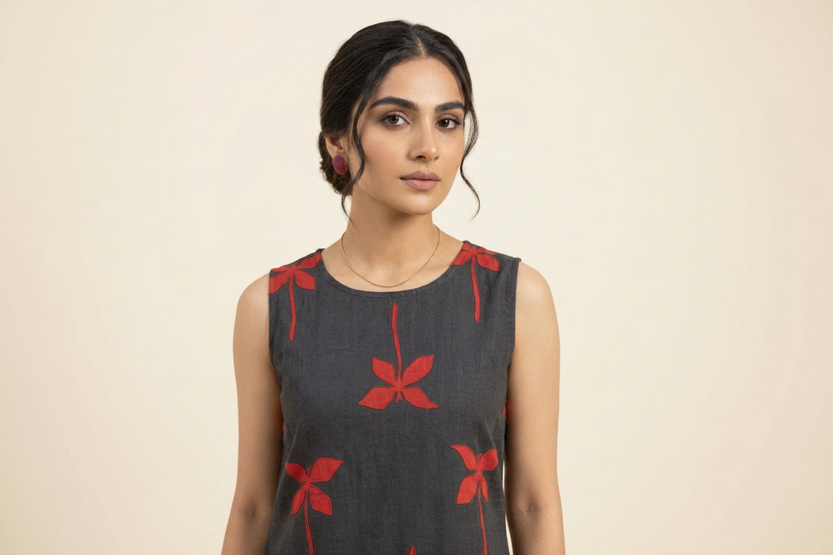 Black  Printed A-Line Kurti & Palazzo Set