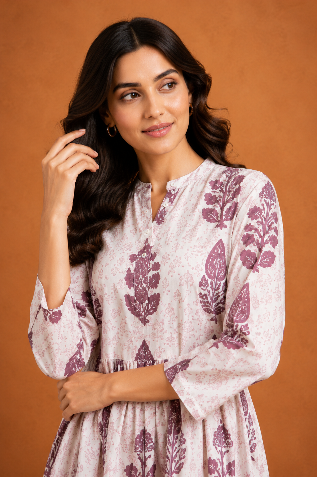 Women's Pink Floral Printed Peplum Top