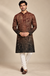 Brown Ombre Printed Festive Kurta Set