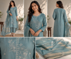Powder Blue Kurti Pant & Dupatta Set