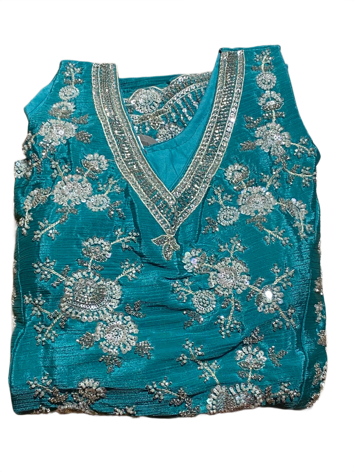 Elegant Sky Blue Embroidered Indo-Western Palazzo Set