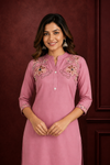 Women’s Dusty Pink Embroidered Co-Ord Set
