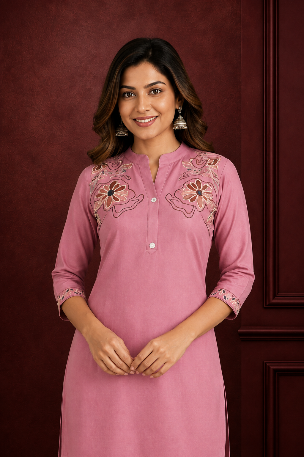 Women’s Dusty Pink Embroidered Co-Ord Set