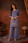 Lavender Embroidered Chanderi  co-ord set