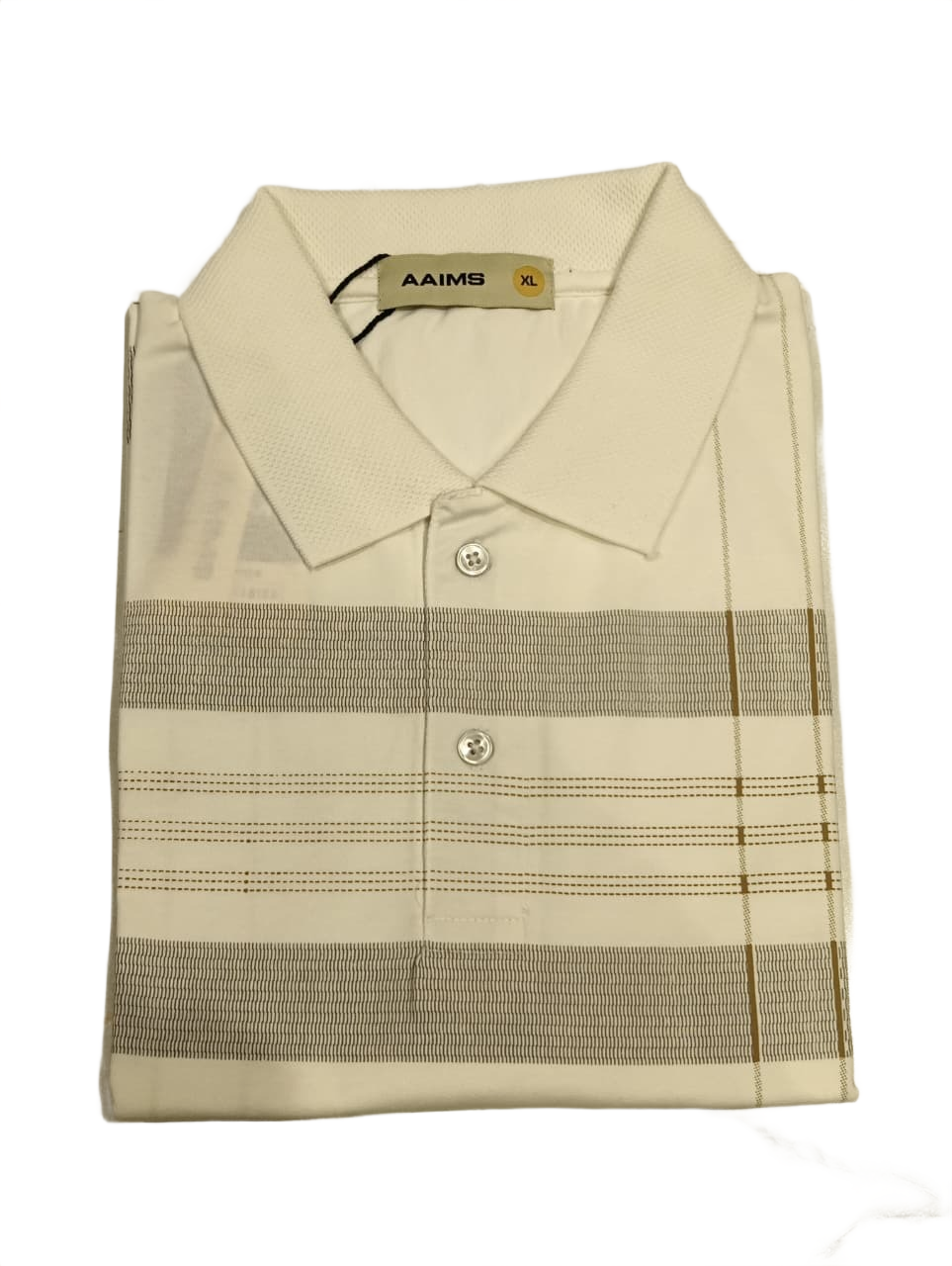 Men's Premium Off-White Textured Polo T-Shirt
