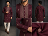 Royal Maroon Embroidered Men’s Kurta Set