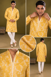Mustard Yellow Floral Printed Kurta