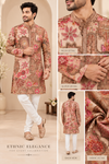 Regal Floral Embroidered Men’s Kurta Set