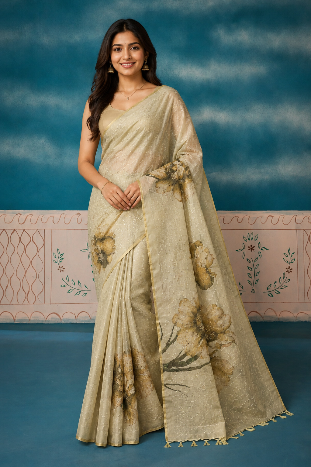 Elegant Organza  Embroidery Saree