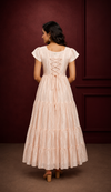 Blush Peach Floral Tiered Maxi Dress