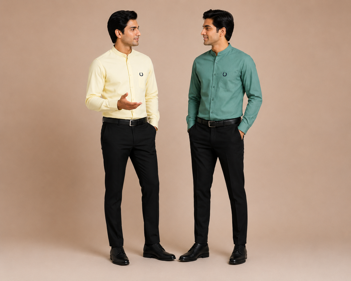 Men's Premium  Mandarin Collar Formal Shirt