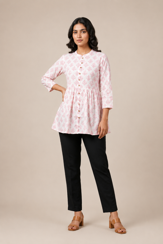 Printed Peplum Top for Women