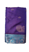 Royal Purple & Turquoise Zari Silk Saree
