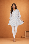 Women's Floral Printed Short Flared Kurti