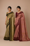 Title: Women’s Printed Saree with Rich Maroon Border