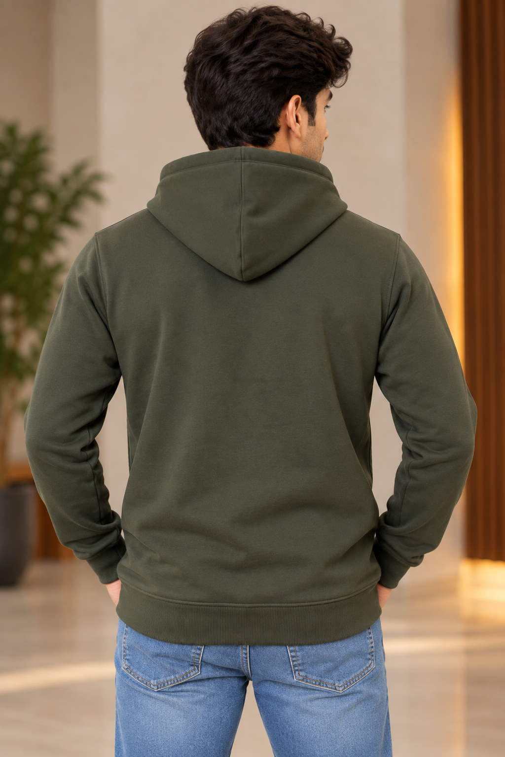 Olive Green Classic Pullover Hoodie