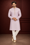 Men’s Lavender Jacquard Kurta Pajama Set