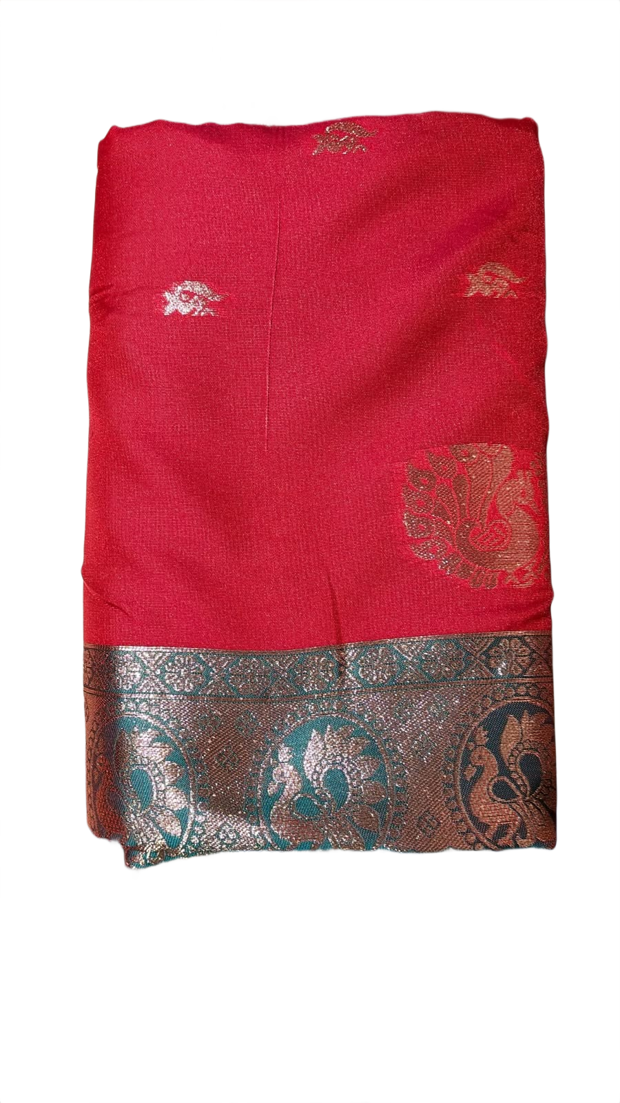 Rani Pink & Teal Gold Zari Festive Saree