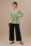 Elegant Floral Printed Peplum Top for Women