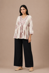 Elegant Floral Printed Peplum Top for Women