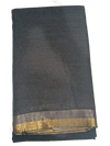 Classic Black Handloom Saree with Dual-Tone Border