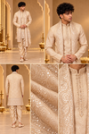 Champagne Embroidered Festive Sherwani Set