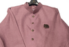 Men Mauve Plain Self Texture Shirt Jacket Set