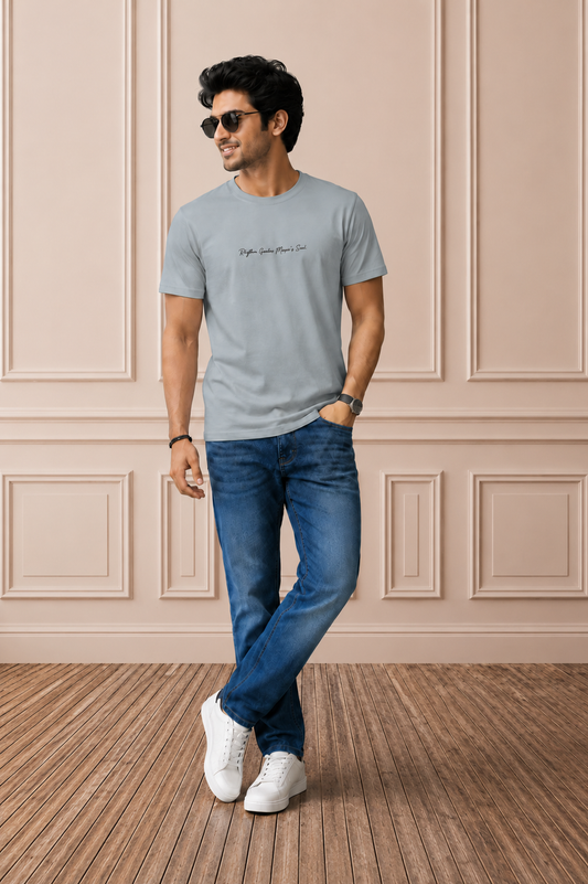 Men's Solid Crew Neck Cotton T-Shirt