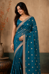 Elegant Teal Blue  Silver Zari Woven Saree | Premium Festive & Party Wear
